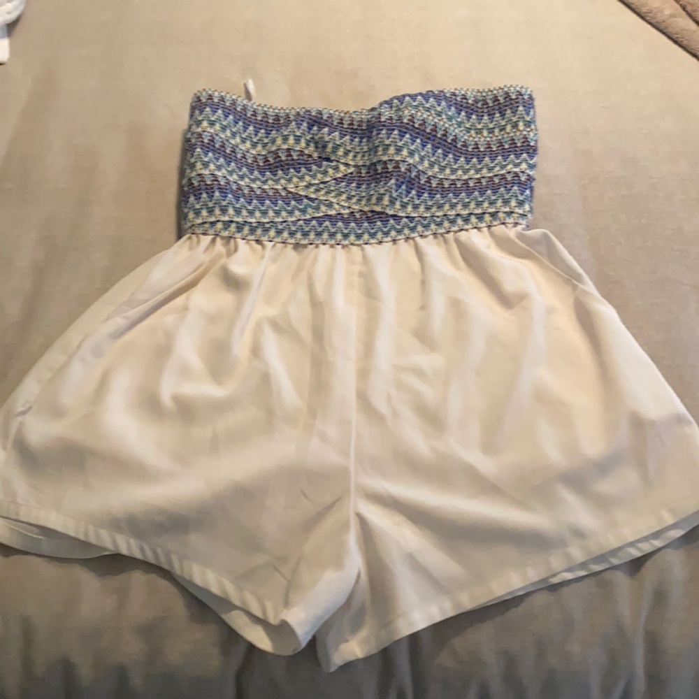 Wow Couture strapless romper with pockets.